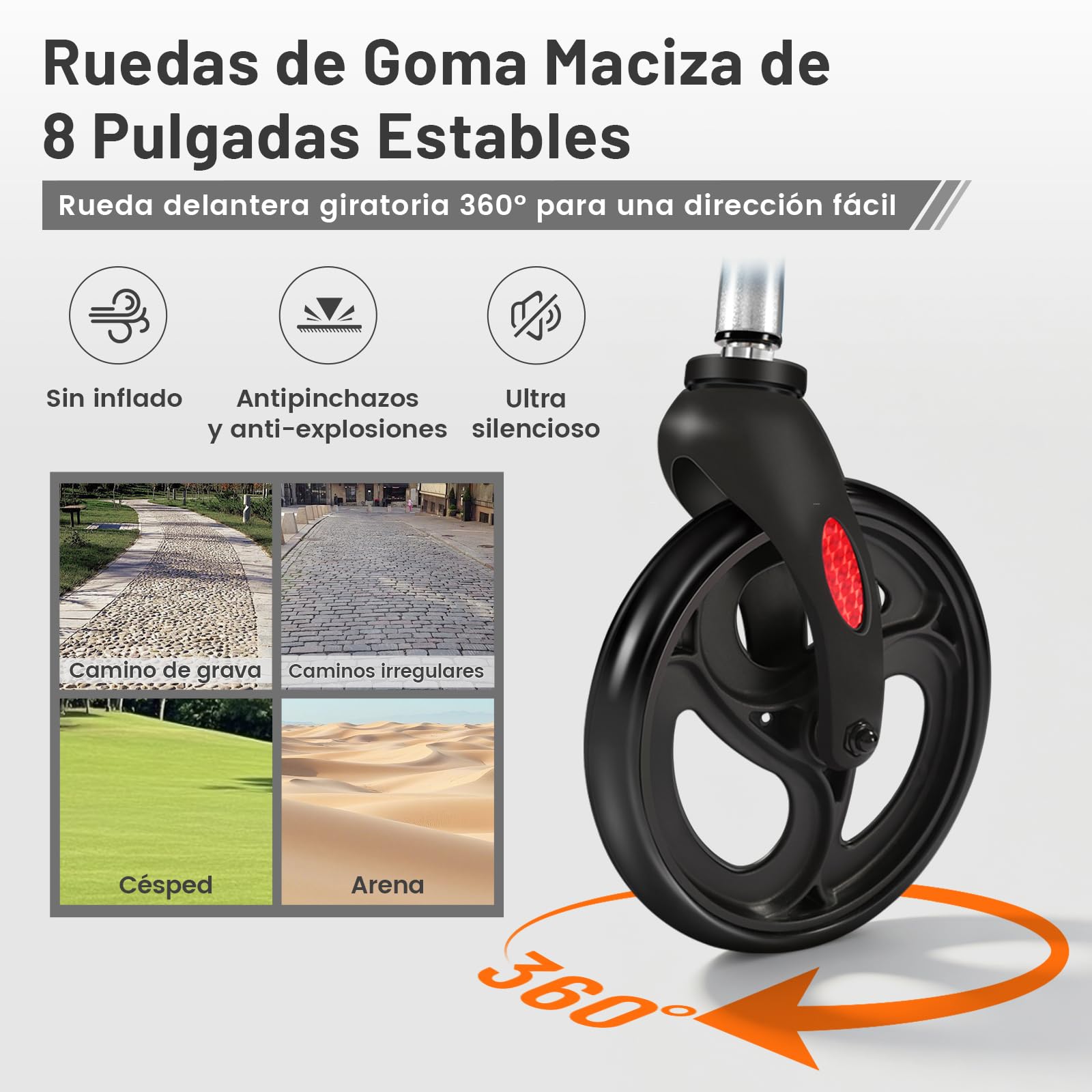 R3 - Andador y silla de ruedas 2 en 1 con reposapiés y bastón plegable, altura regulable, función de silla de ruedas, soporta hasta 100 kg (Plata)