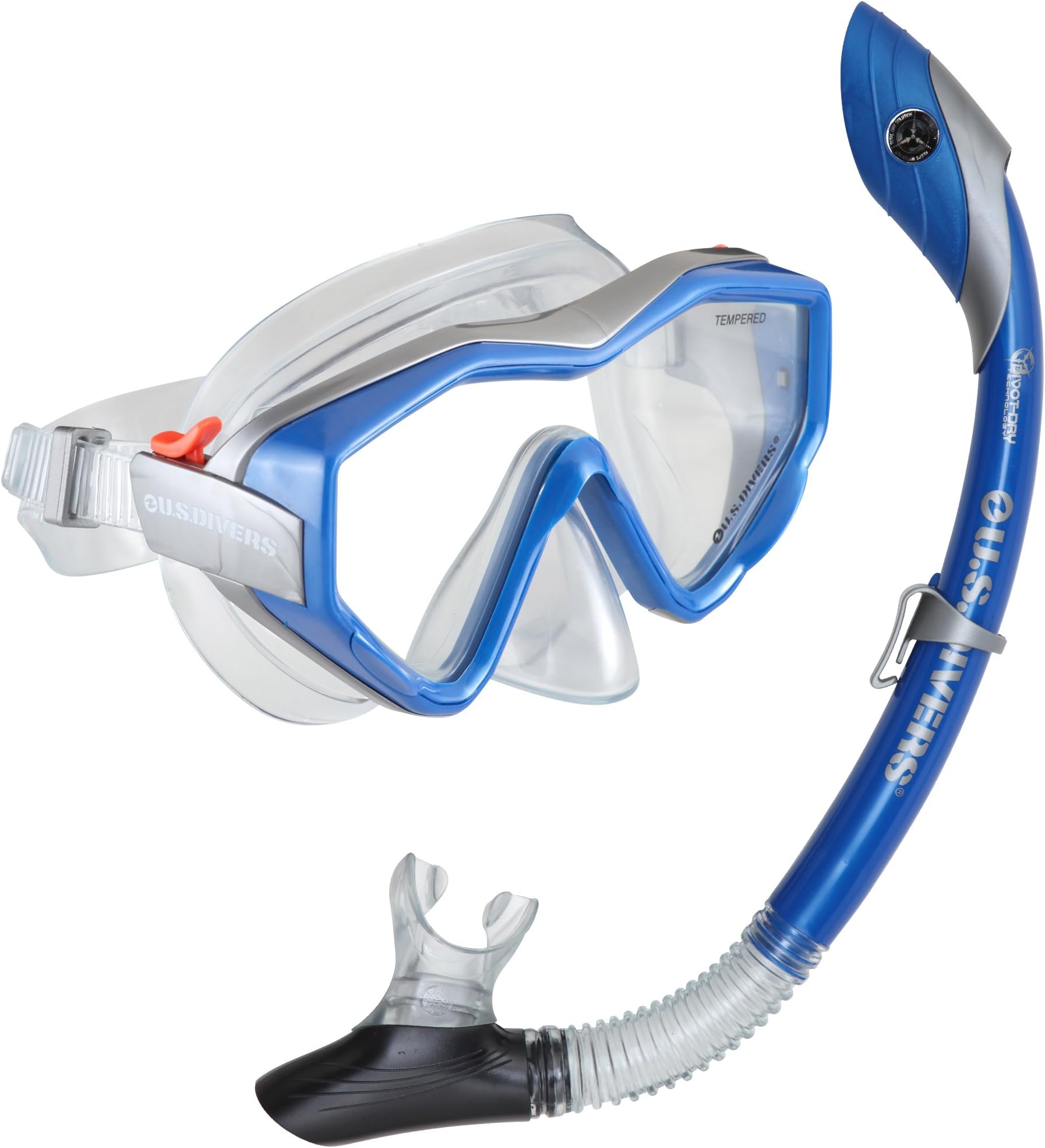 U.S. Divers Adult Anacapa I Mask and Island Dry Snorkel Combo