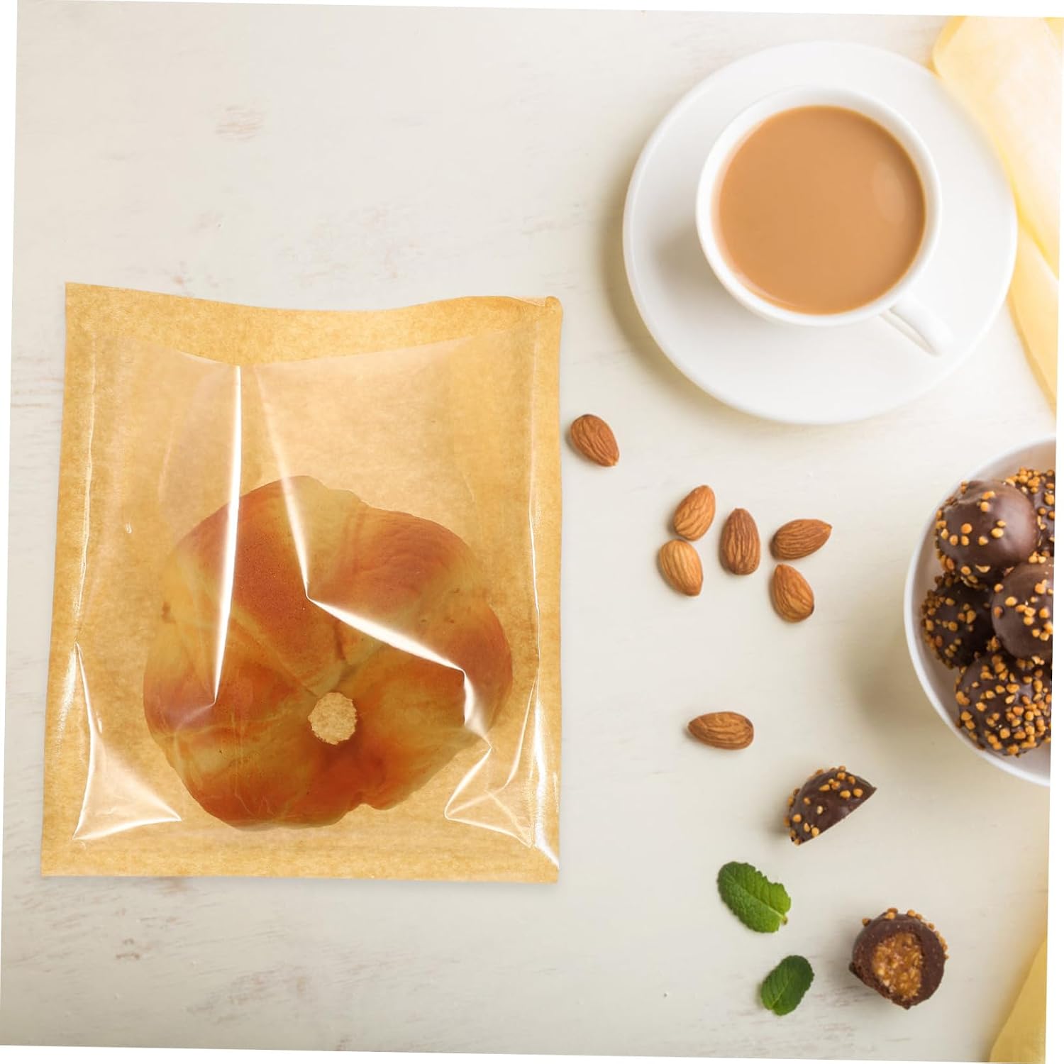 100pcs Oil Paper Bags for Sandwiches Bread Convenient Food Packaging Pouches for Homemade Treats Lightweight for Parties and Restaurants