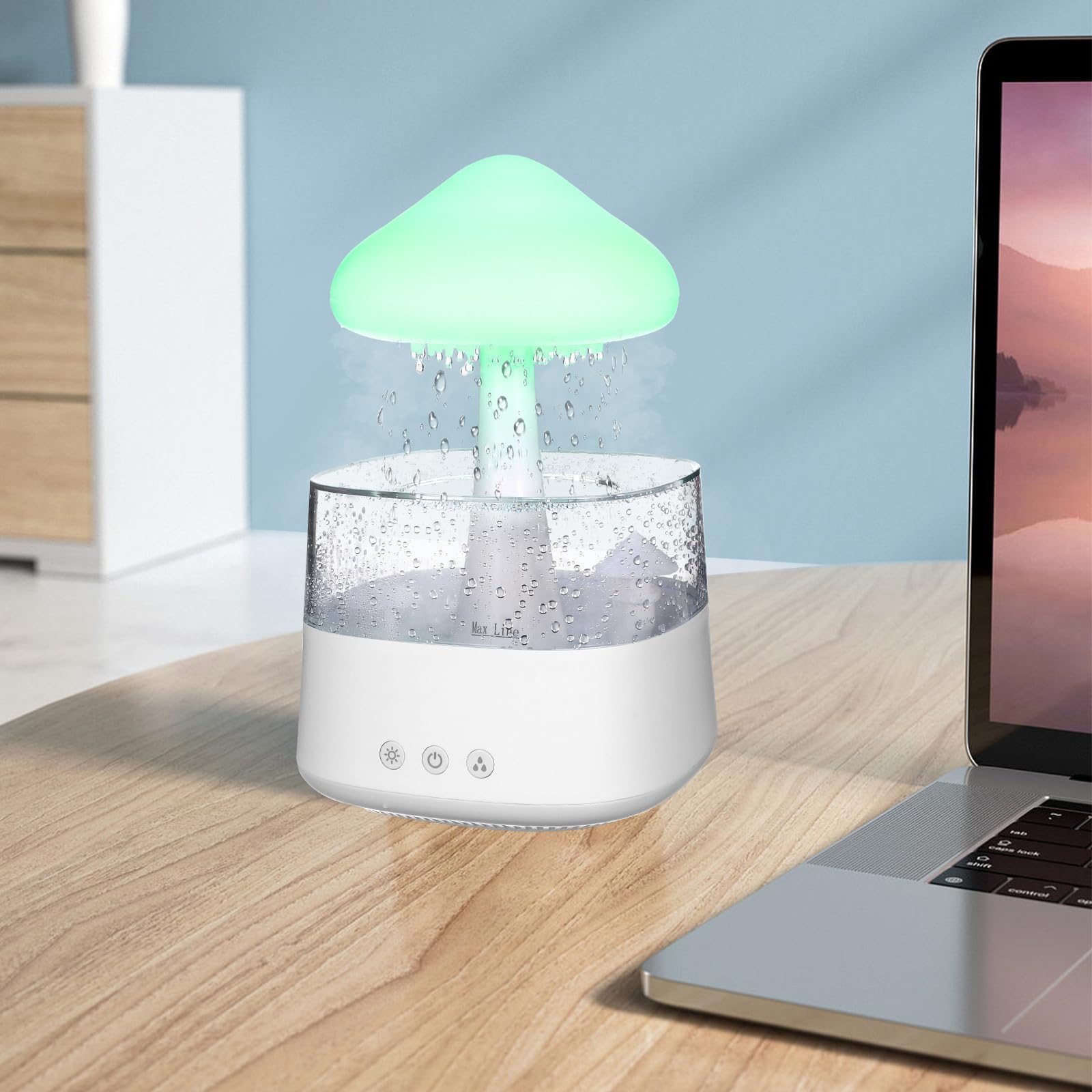 TOYANDONA Weißer Luftbefeuchter und Aroma Diffuser mit 450ml Kapazität Wolkenförmiges Design USB c Betrieb Weißes Nachtlicht für Schlafzimmer und Büro