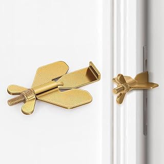 JIAN BOLAND Portable Door Lock, Door Lock for Travel Home Security Door Stop Perfectly for Traveling Hotel Apartment College, Prevent Unauthorized Entry, Stainless Steel (Gold)