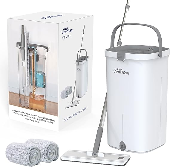 Ventifan Mop and Bucket with Wringer Set Separates Dirty and Clean