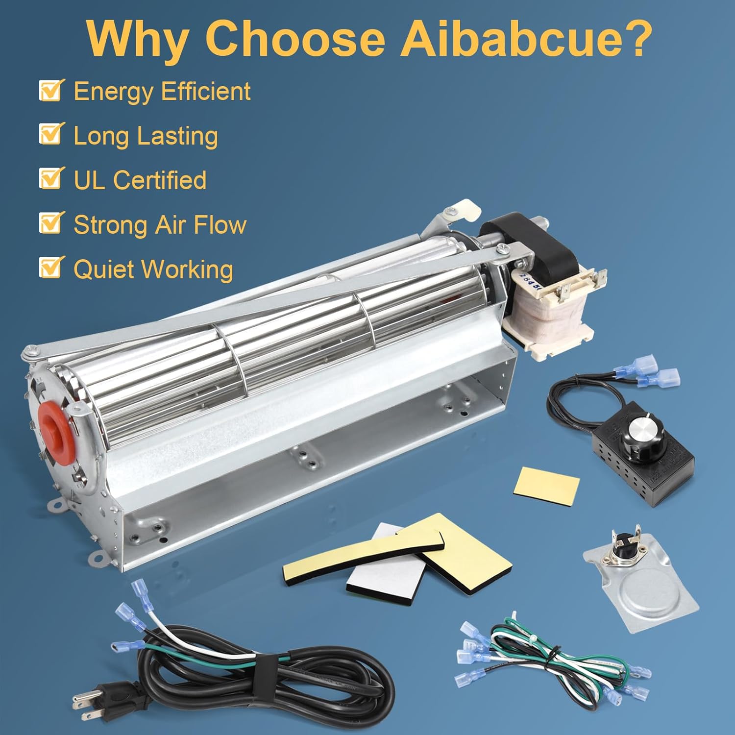 GFK4 FK4 GFK4B GFK4A Fireplace Blower Fan Kit for Heatilator NDV4236I, ND4236, ND3933. Fireplace Fan Blowers Kit with Thermostat Replace Heatilator, Majestic, Lennox, Temco, Martin Fireplaces