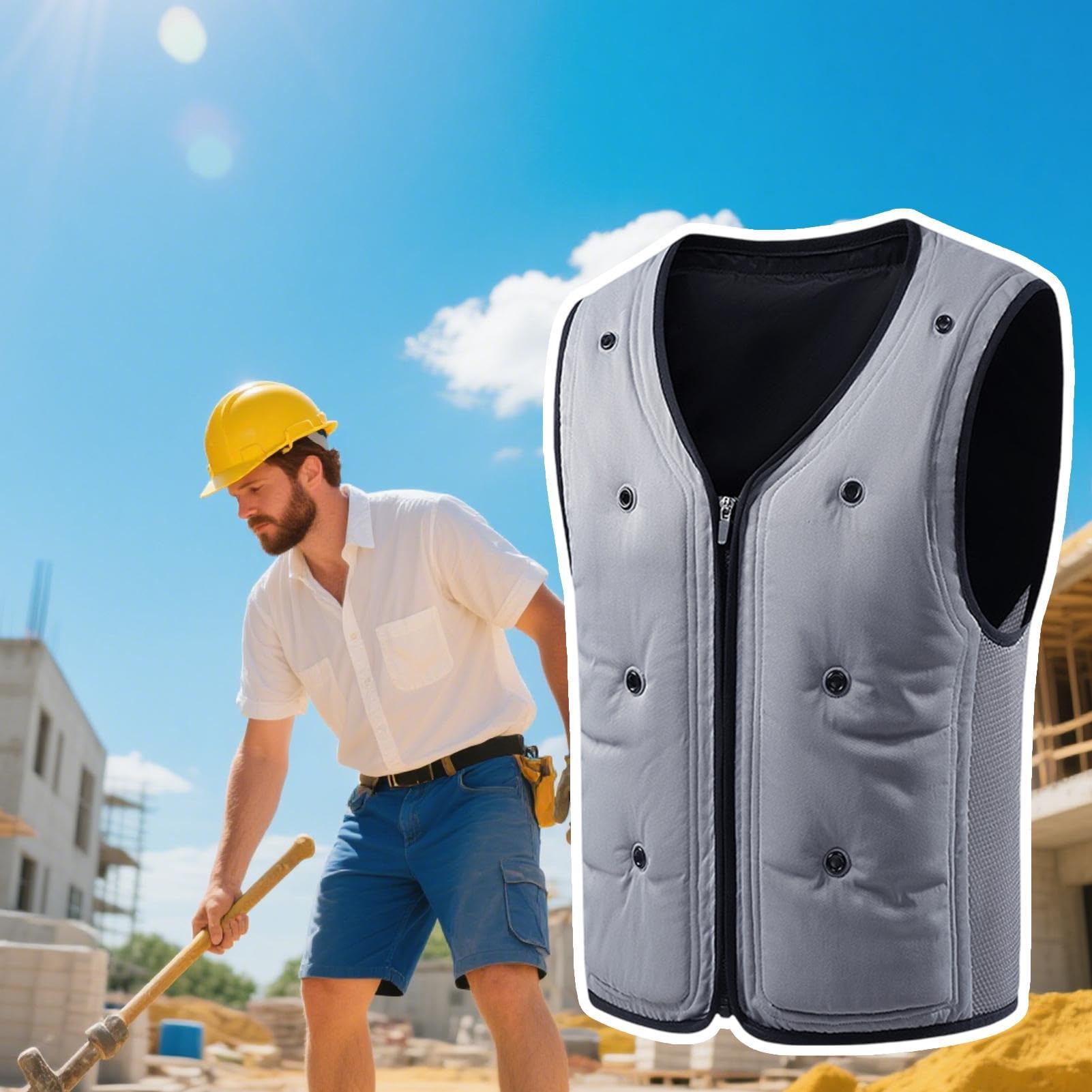 Generico Gilet Rinfrescante Uomo Riutilizzabile Unisex Per Adulti | Gilet Rinfrescante Leggero Con Ghiaccio Motociclismo, Corsa, Sport All'Aperto, Pesca