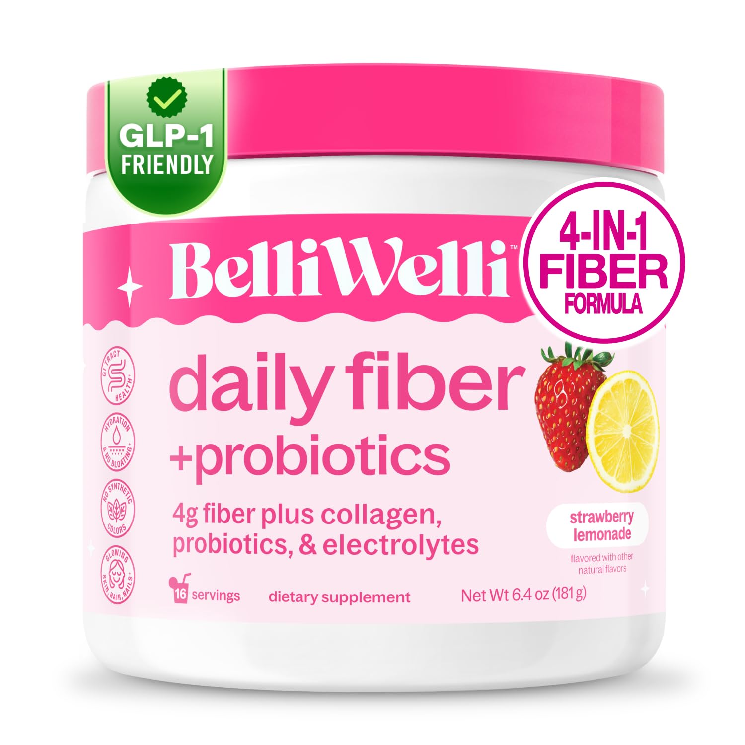 Belli Welli Fiber Supplement Powder with Prebiotics for Digestive Health and GLP-1 Support, Soluble Fiber for Gut Health & Debloat, Keto, Gluten Free, 45 Servings (1 Pack) Unflavored — Amazon image 16