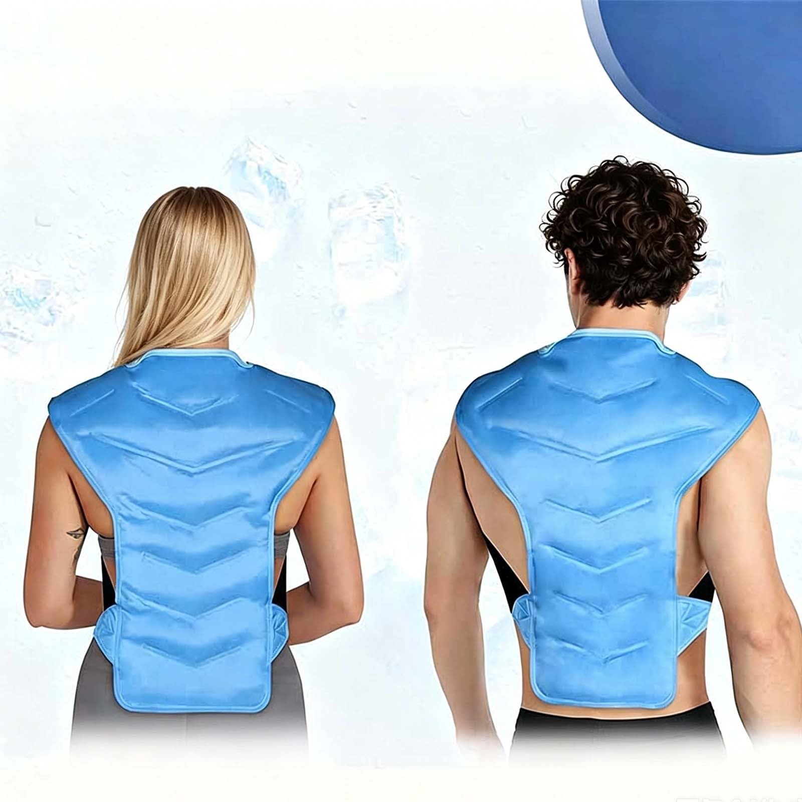 Kühlweste Rücken Kalt Warm Kompresse Großer Gel Beutel - Wohltuende Linderung Muskelverspannungen Rückenschmerzen - Ergonomisches Kältepad Nacken Schulter Lendenwirbel Vielseitiger Kühlpack Männer 01