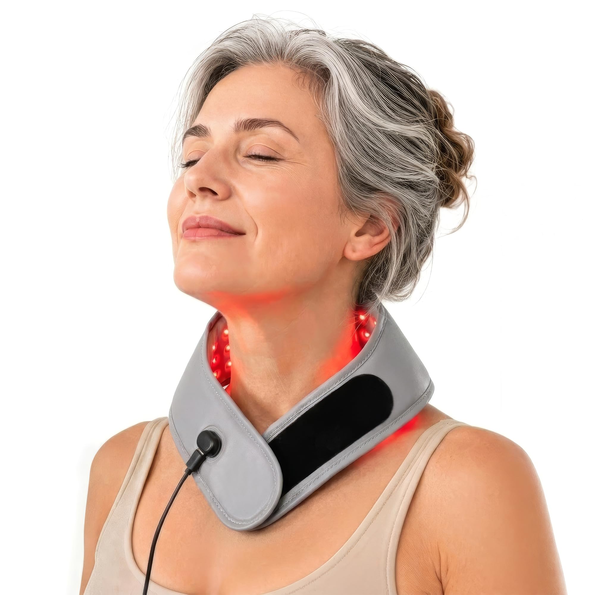 Photo 1 of ***MISSING CABLES*** Hello Face Red Light Therapy for Neck with Rechargeable Controller, Triple-Chip Technology Infrared Wrap, 660nm & 850nm Skin-Friendly Fabric for Neck Pain Relief Infrared Neck Therapy Devices