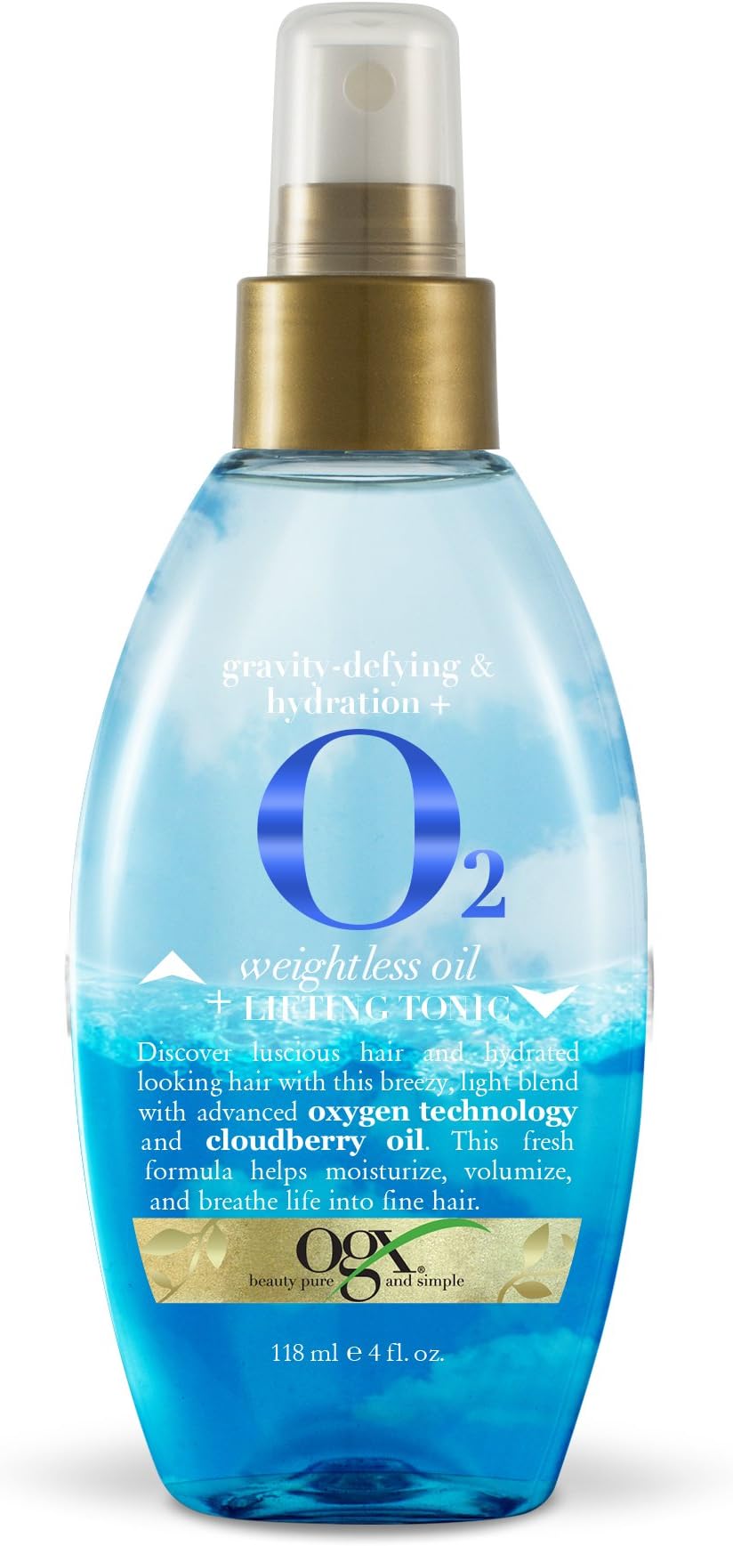 OGX O2 Anti Gravity and Hydration O2 Weightless Oil Lifting Tonic ( 4oz, 118ml)