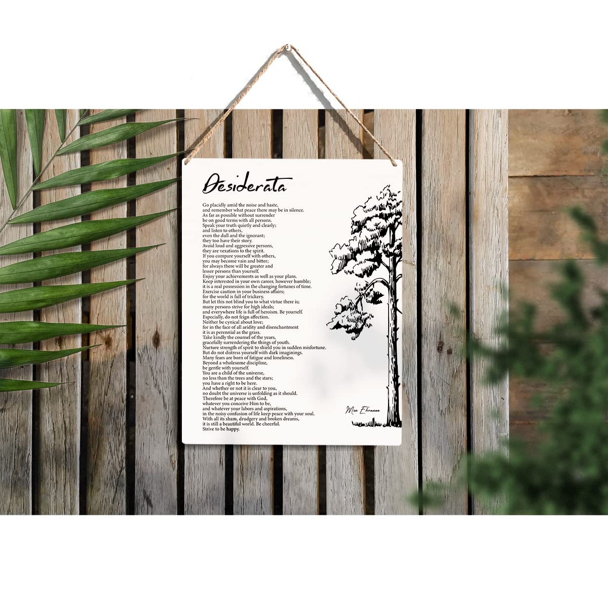 Desiderata Wood Sign Desiderata Poem Wooden Signs Rustic Hanging Plaque Home Office Wall Art 