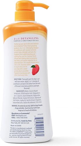 Miniatura 3 de Arm & Hammer for Pets Ultra Fresh Champú desenredante para perros + acondicionador, tamaño de valor de 24 onzas, acondicionador para perros,