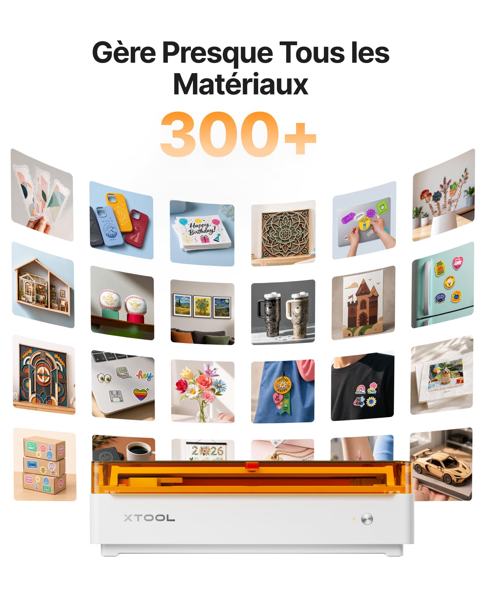 xTool M2 10W Kit de Luxe, Graveur Laser avec Jet d'encre CMJN et RA3 Lite, Double Caméra, Fermé Classe 1, Machine de Découpe Laser pour Stickers DIY sur Bois, Acrylique, Papier, Cuir, Feutre, Tissu