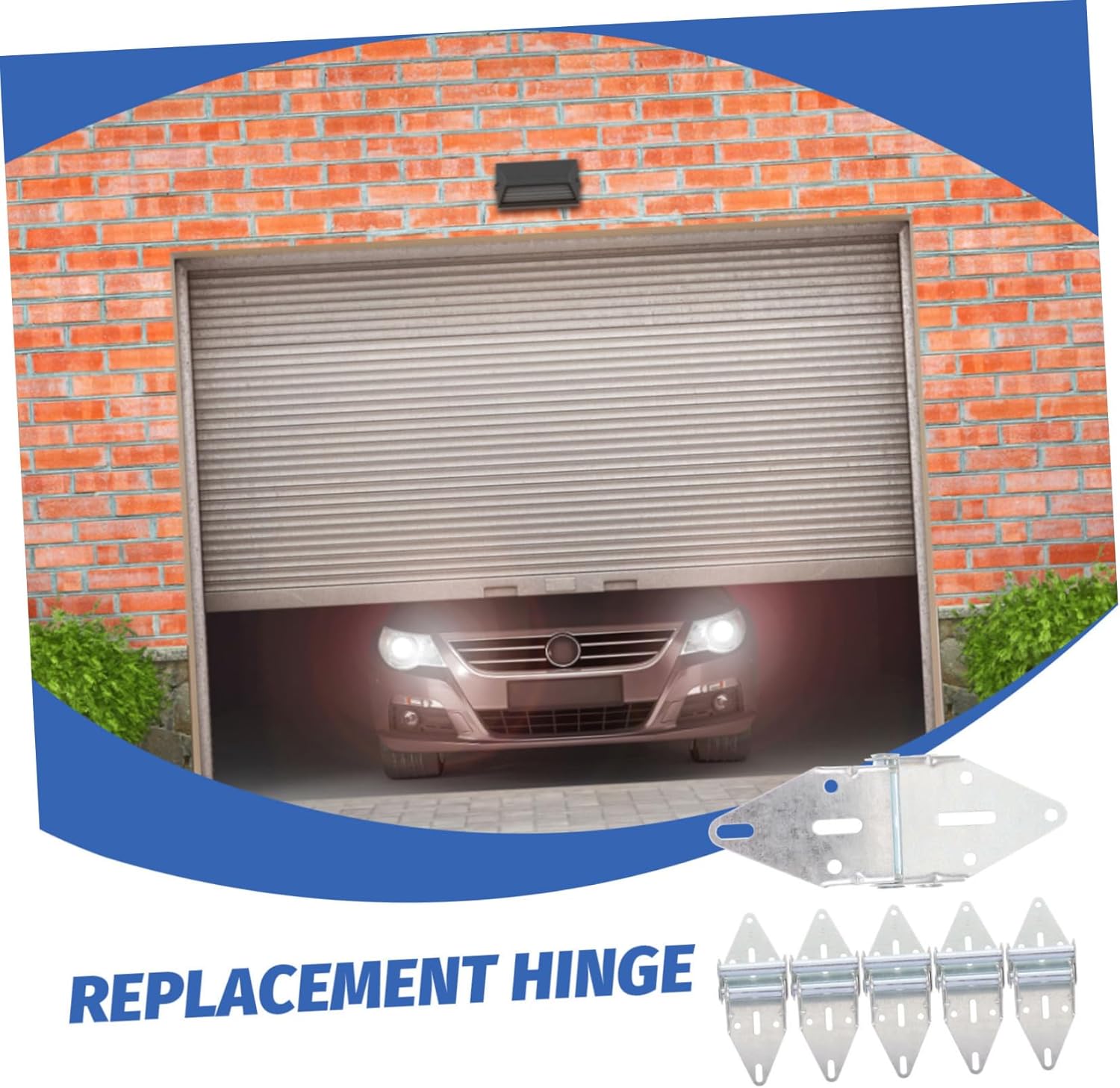 NUOBESTY 6pcs Garage Door Accessories Offset Hinges for Interior Exterior Door Hinge Replacement