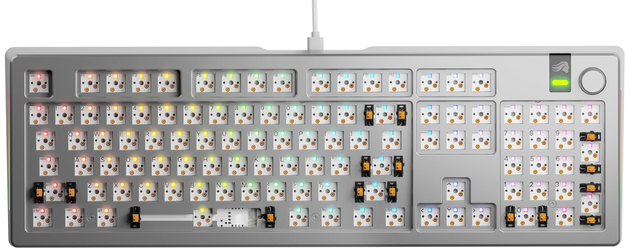 GLORIOUS Gaming GMMK 3 PRO Barebones Kit Tastiera Personalizzabile, guarnizioni e scocca in modulari, 100% Hot Swap, Schiuma smorzante, Piastra Switch, ANSI/USA - Layout