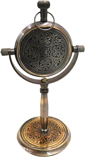 Miniatura 3 de collectiblesBuy Reloj de mesa vintage antiguo de latón hecho a mano con base retro para oficina en casa, escritorio y estantería, reloj analógico