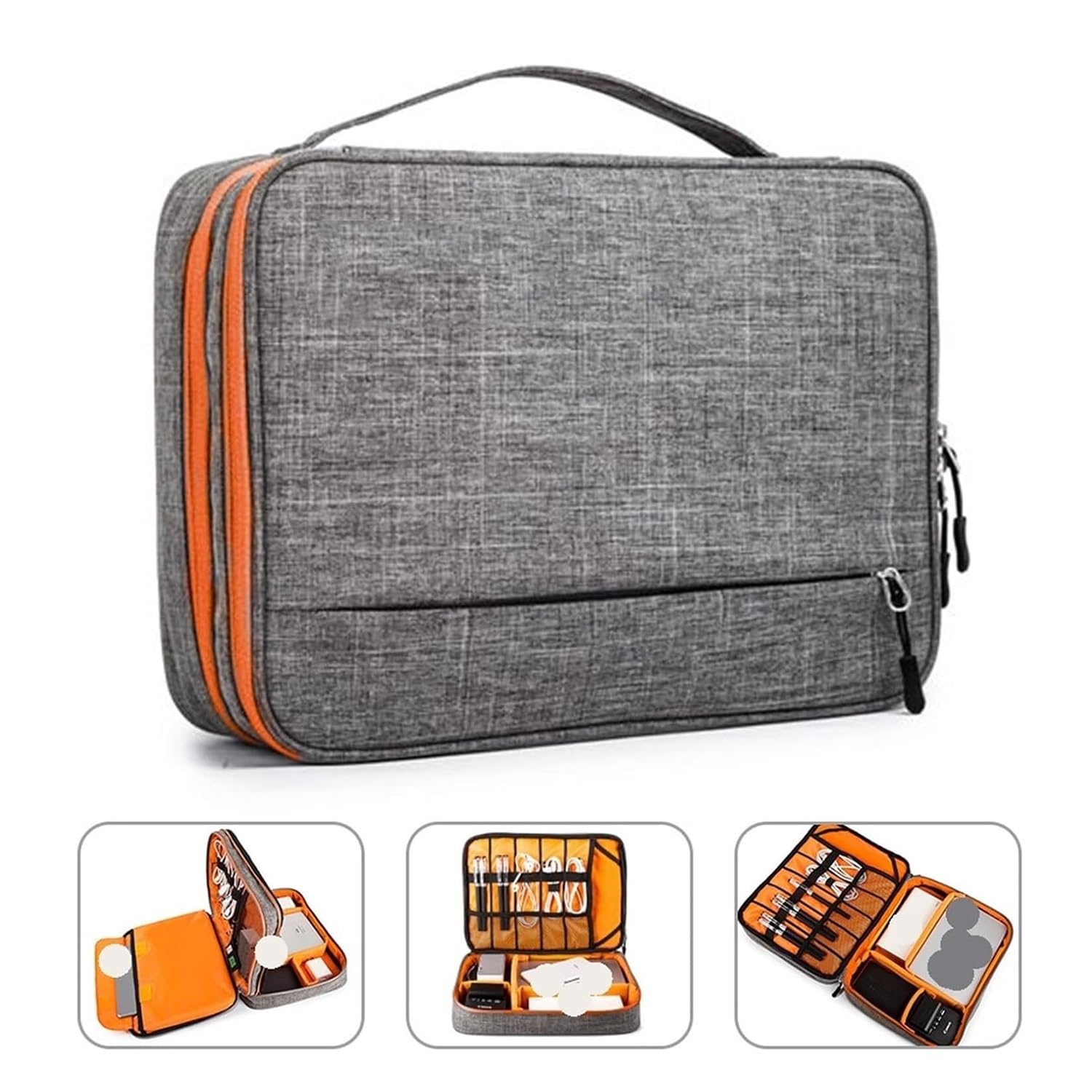 Borsa Organizzatore Cavo | Strisce rimovibili a doppio strato(Black)