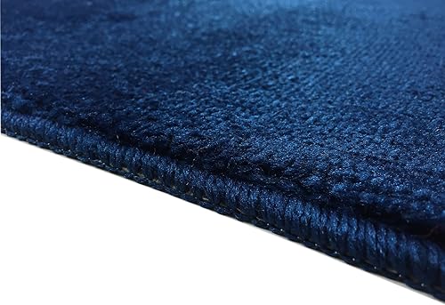 Miniatura 5 de Euro Collection - Alfombra de color sólido, antideslizante, con respaldo de goma, lavable a máquina, más opciones de color (azul marino, 5 x 7 (4
