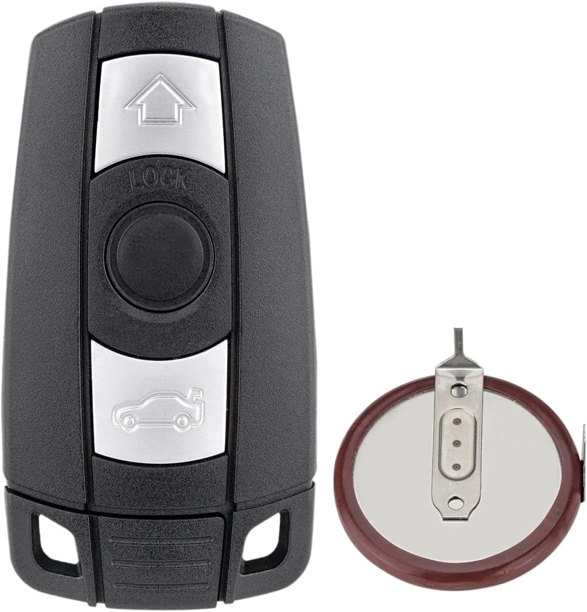 Key Fob Replacement for BMW 1/3/5 Series E90 E92 E93 X5 X6 Z4 E87 E60 E63 E64, with VL2020 Battery, (Rear Cover Non-Openable) FCC ID:KR55WK49127, KR55WK49123; P/N:267T-5WK49127, 6986583, 6986583-05