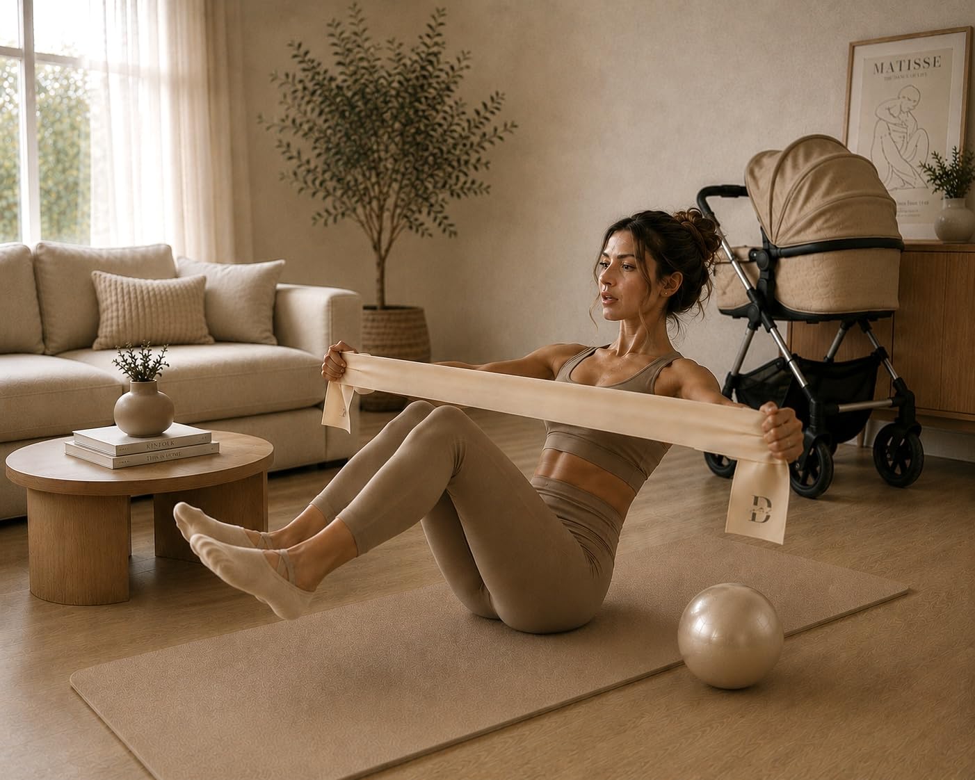 Pilates Set, Pilates Ball, rutschfeste Socken, Gymnastikband, Theraband, Terrabänder, Widerstandsbänder, Fitnessbänder - Resistance Bands & Ring, für das Fitnessstudio zu Hause, Workout, Training