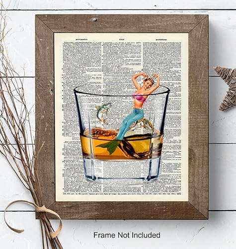 Miniatura 8 de Man cave Bar Wall Decor 11 x 14 - Funny Fish Wall Decor - Scotch Whiskey Wall Art for Men - Masculine Wall Decor for Men - Preppy Trendy Dictionary