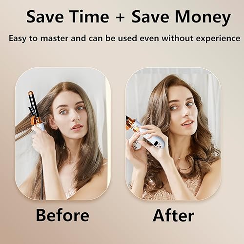Miniatura 3 de Rizador automático para el cabello, rizador giratorio con barril iónico de cerámica, rizador de pelo de calentamiento rápido de 1 pulgada, rotación