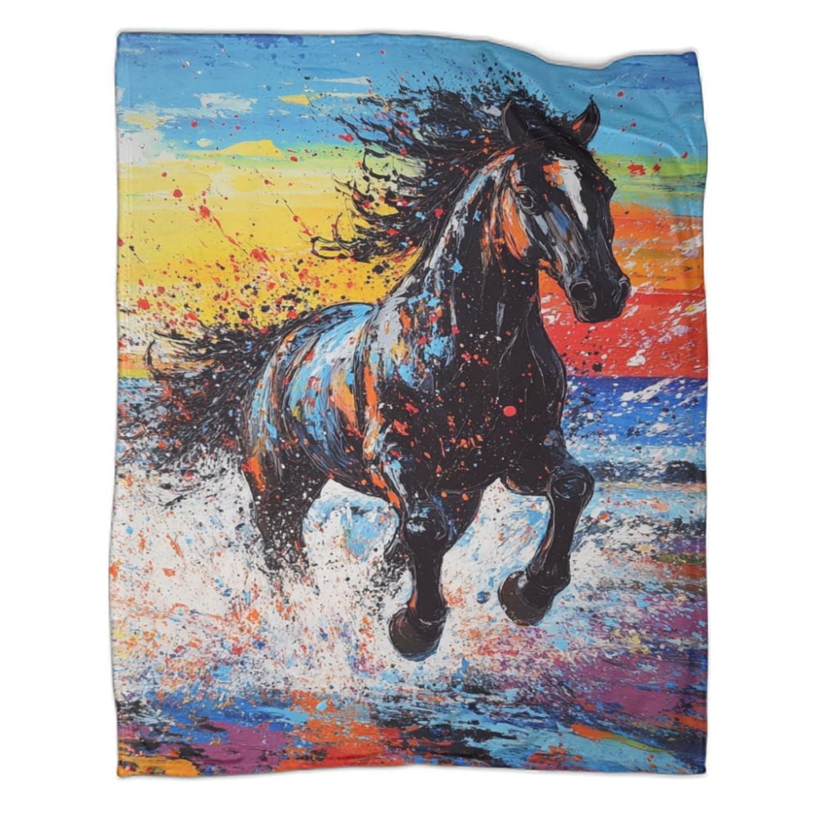 Couverture de voyage cheval 200x230 cm pour adultes douce et chaude