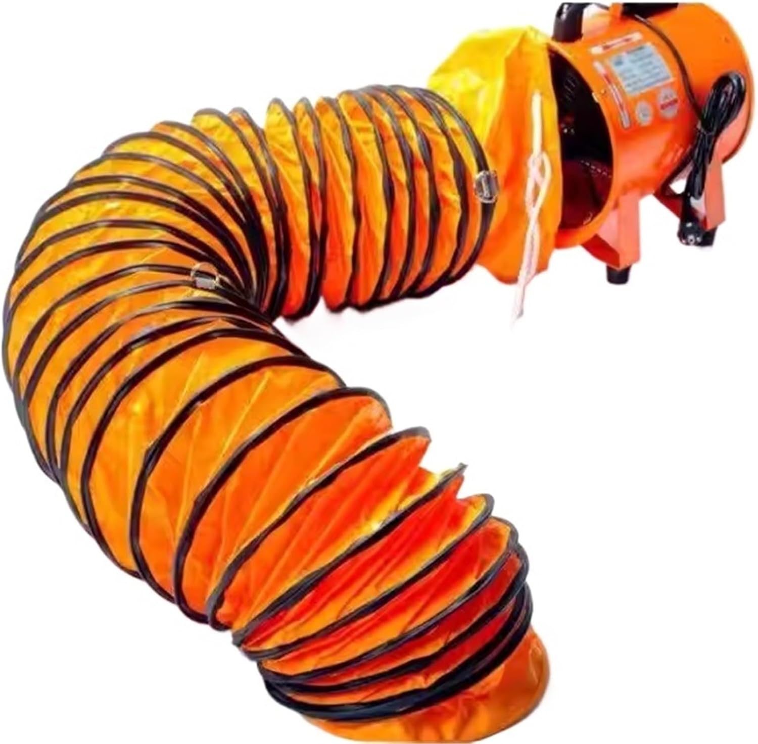 PVC Flexible Exhaust Fan Hose, Diameter15-50cm, Flame Retardant HVAC Ducting with Adjustable Rope D Hook, Easy Storage, for Factories Basements Farms(6.6ft,Diameter -150 mm)