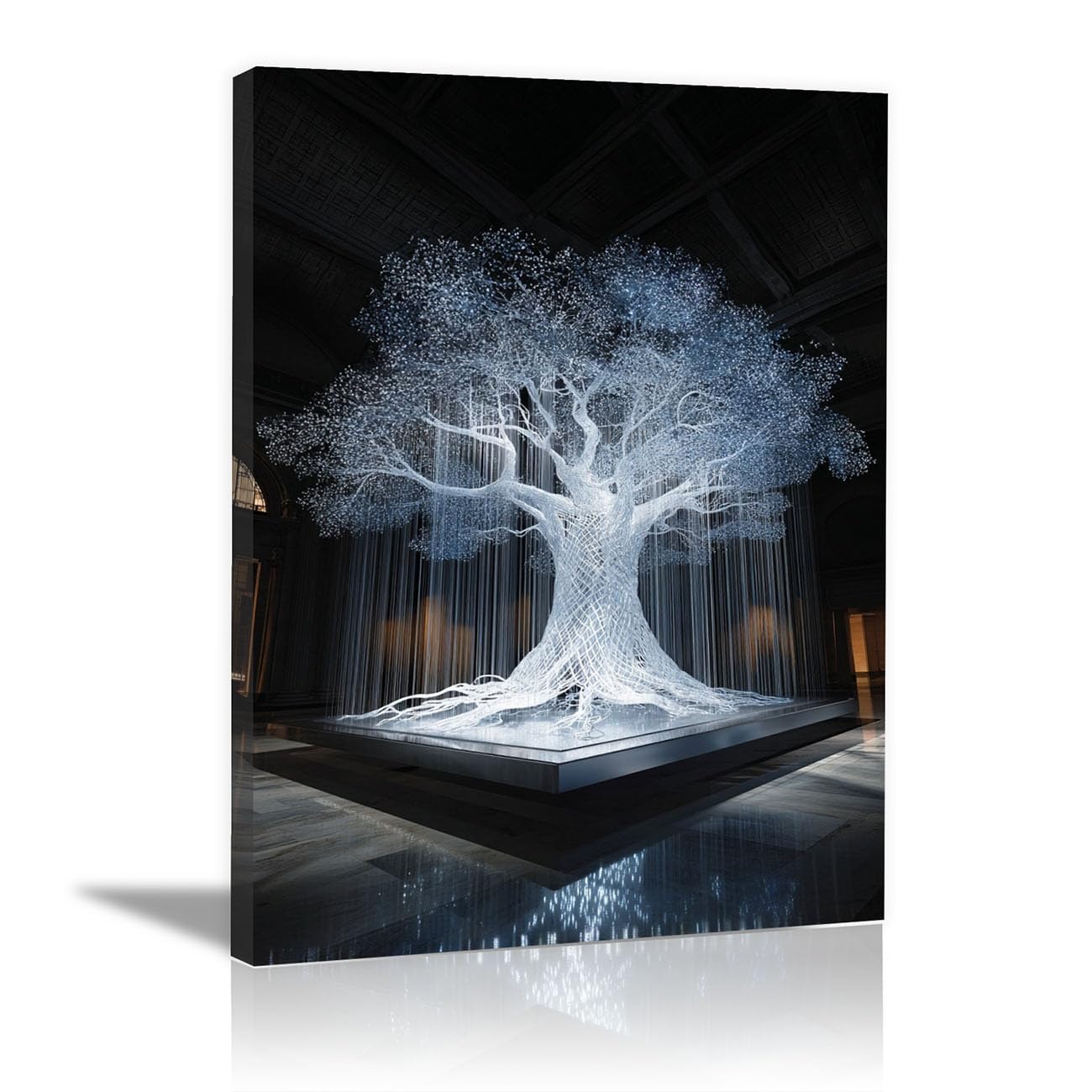 TODOAA Cuadro Arbol Abstracto Lienzo Nórdico Cuadros Árbol moderno y hermoso Decoracion Salon Lienzo, Dormitorios Para Comedor Oficina Pasillo Cocina Y Baño（Blanco 2-40x60cm Enmarcado