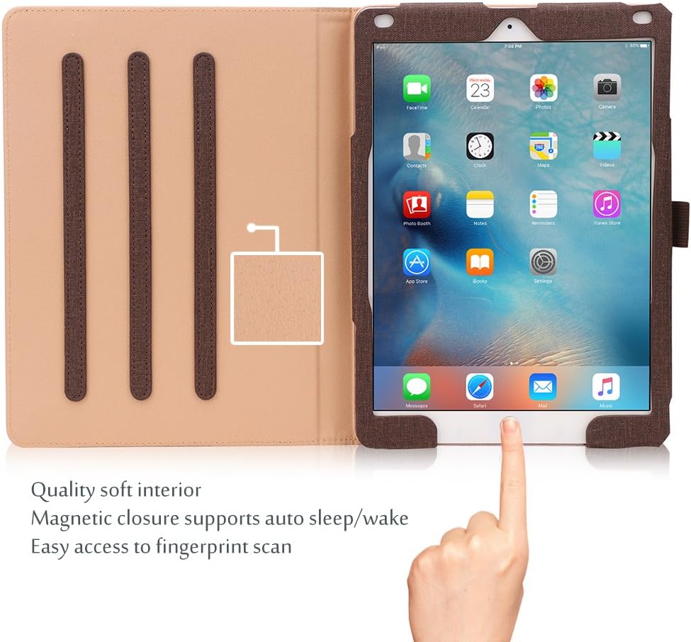 ProCase iPad 9.7 Case (Old Model) 2018 iPad 6th Generation / 2017 iPad 5th Generation Case, Stand Folio Cover Leather Case for Apple iPad 9.7 inch, Also Fit iPad Air 2 / iPad Air -Chocolate