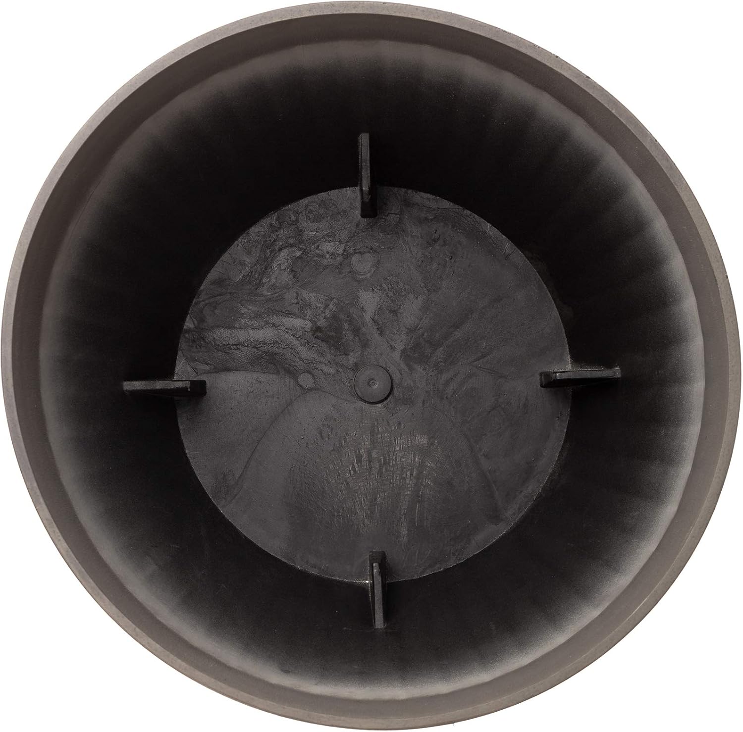 Glitzhome Planters for Outdoor Plants Set of 2 Different Sizes Round Flower Pots with Pre-drilled Drainage Hole, Dark Gray