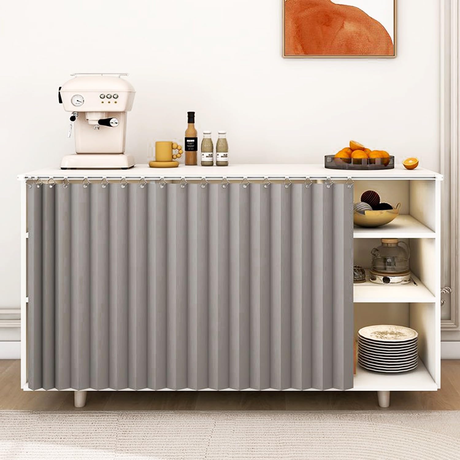 Akkordeon-Vorhang Für Schreibtisch - Sichtschutz Ohne Bohren