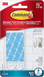 Command Large Water-Resistant Refill Strips, 4-Strip, 3 Pack