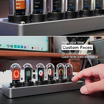 置き時計　ニキシー管　時計 LED グロー IPS カラースクリーン Amazon.co.jp: BRIMFORD ニキシー管 時計 IPS デジタル管時計