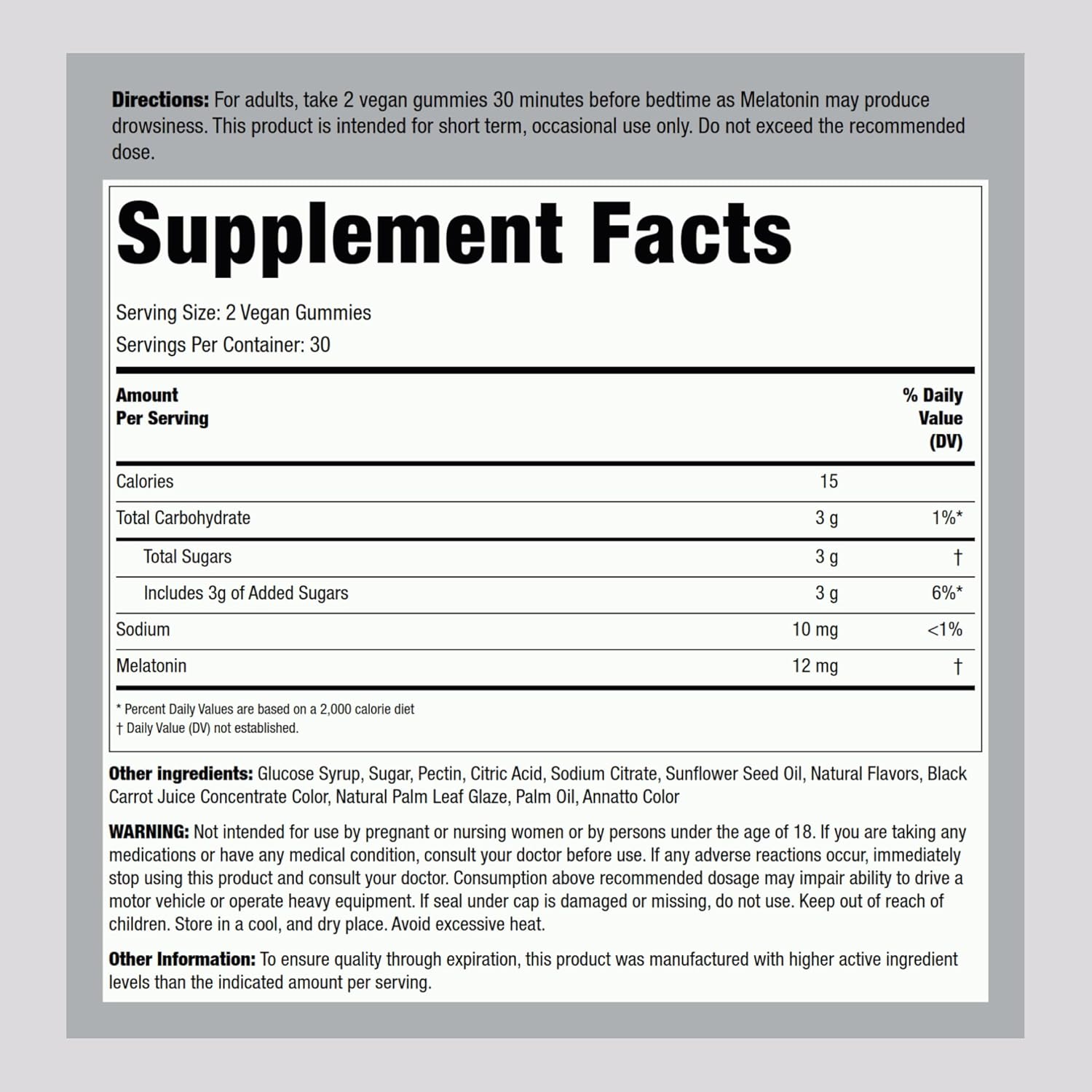 Piping Ro Melatonin Gummies 12mg | | Maximum Strength Supplement for