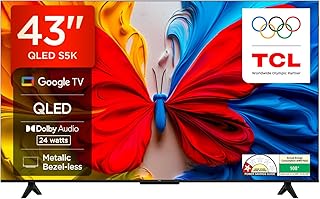 TCL 108 cm (43 inches) Metallic Bezel-Less FHD QLED TV 43S5K (Black)