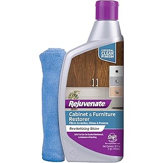 Rejuvenate Cabinet And Furniture Restorer Fills In Scratches, Shines And Protects Indoor Cabinets And Furniture, 16 Ounces