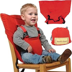 Baby Travel High Chair Harness, Adjustable Polyester Hook On High Chair Harness with Storage Bag, Baby Traveling Must Haves Chair Cover for Baby Infant
