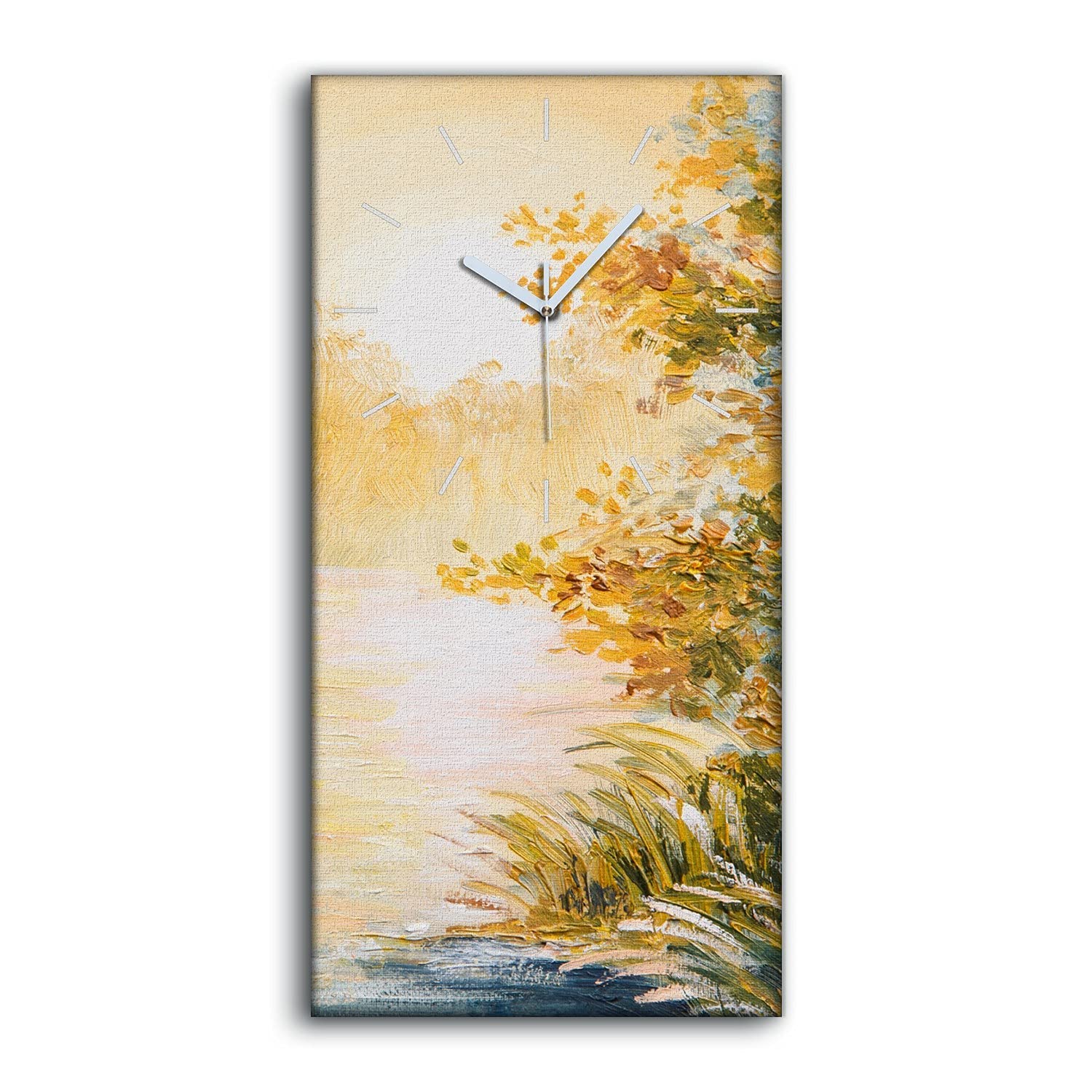 Horloge sur Toile Sans Tic-Tac Coloray 30x60cm pour Chambre et Sommeil Calme