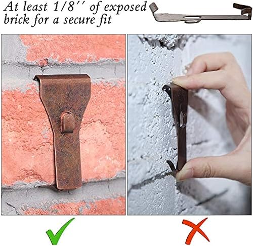 Vista 24 de Ripeng 16 Pieces Brick Wall Clips and Hooks for Hanging Outdoors No Drill, Brick Hangers Fit 2-1/4 to 2-3/8 Inch Hooks to Hang Wall Decor, Pictures