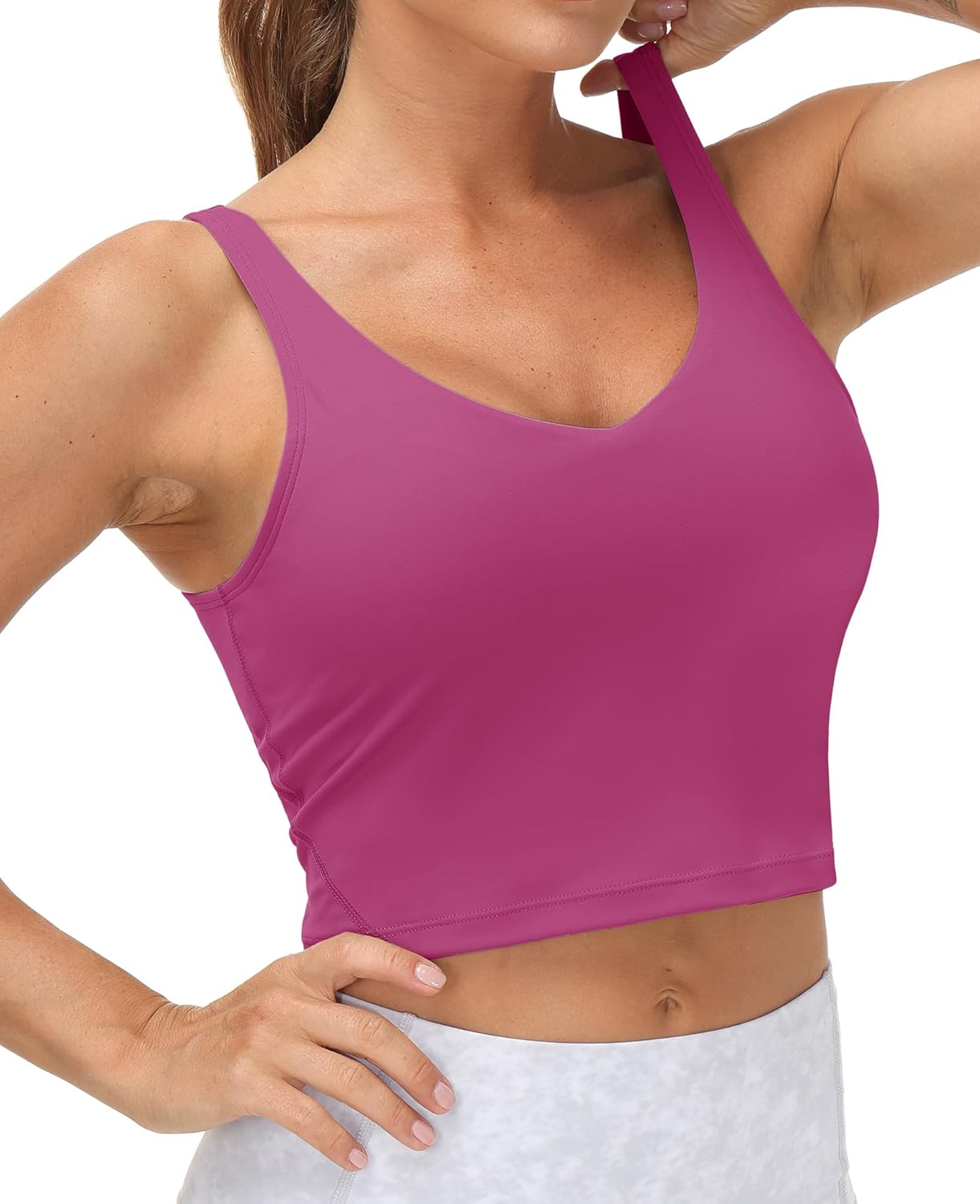 THE GYM PEOPLE Womens' Sports Bra Longline Wirefree Padded with Medium Support - Image 8