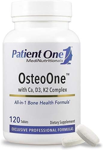 Patient One OsteoOne | Suplemento para apoyar la salud ósea y la absorción de calcio* | Con calcio, vitaminas D3 y K2 y más | 120 tabletas