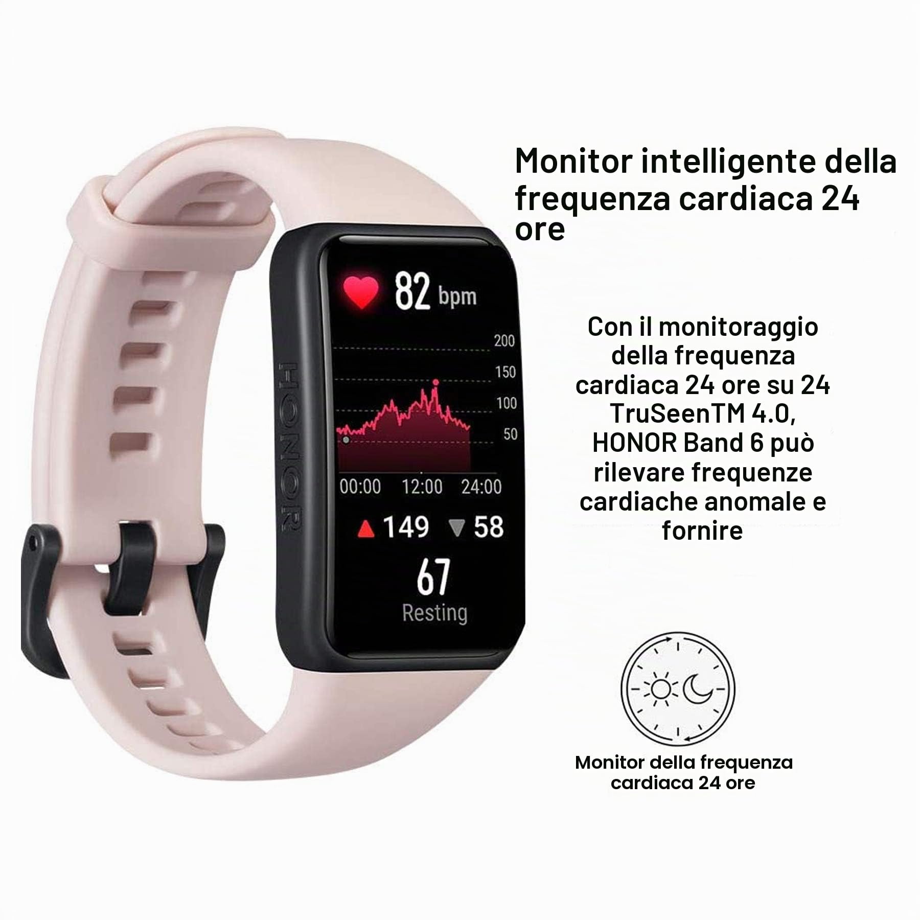 HONOR Band 6 Braccialetto intelligente Schermo intero 1,47 pollici AMOLED Touchscreen a colori SpO2 Frequenza cardiaca Sonno Stress Nuoto Activity Tracker Versione globale, Nero