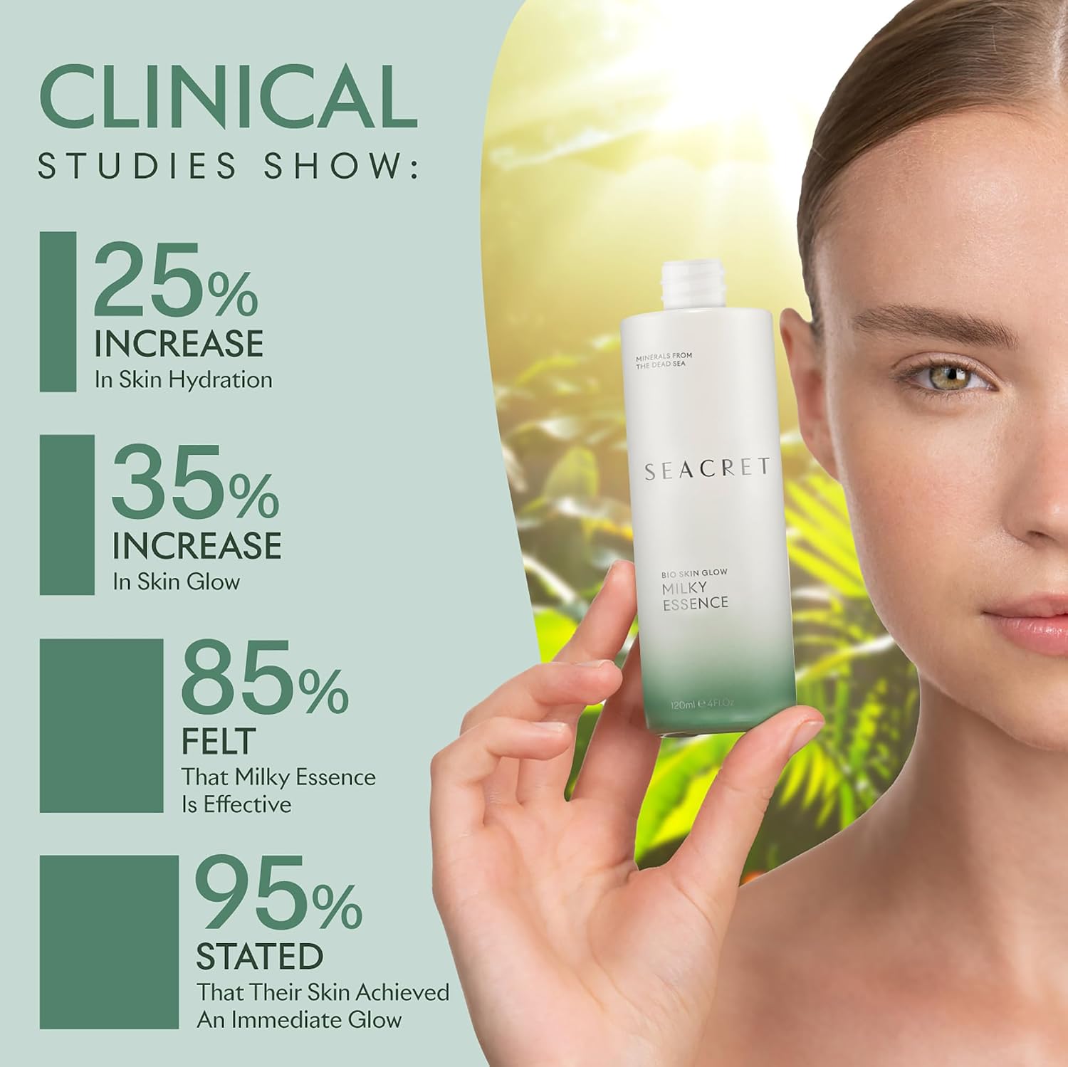 SEACRET Minerals Bio Skin Glow Milky Essence, Third-Generation Toner for Face, 4 Fl Oz / 120 ml