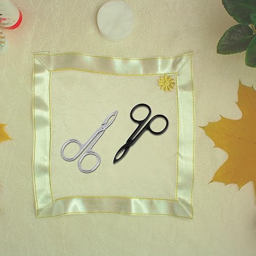 Miniatura 4 de WLLHYF 2 piezas de tijeras para cejas, pinzas con mango de punta recta, removedor de tijeras para cejas, cabello facial, cuidado de las cejas,