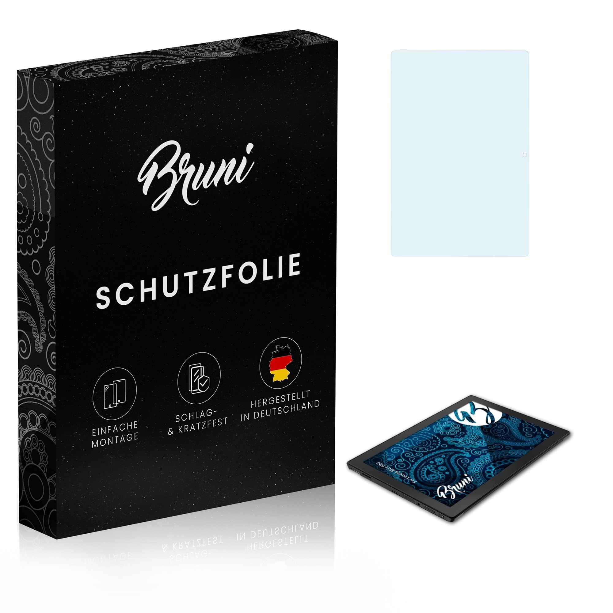 Bruni Screen Protector compatible with Lenovo Miix 520 Protector Film, crystal clear Protective Film (2X)