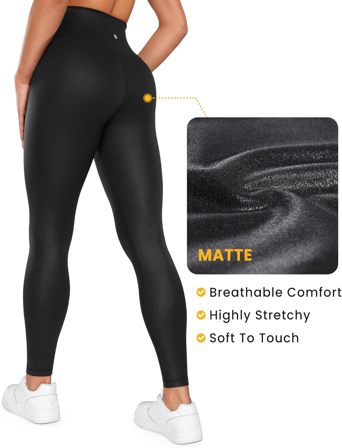 CRZ YOGA Womens Butterluxe Matte Faux Leather Cross Waist Leggings 28" - V Crossover High Waisted Lounge - Image 4