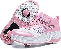 Vista 10 de Wooowyet - Zapatos con ruedas recargables para patinar para niños, unisex, con luces LED, moda