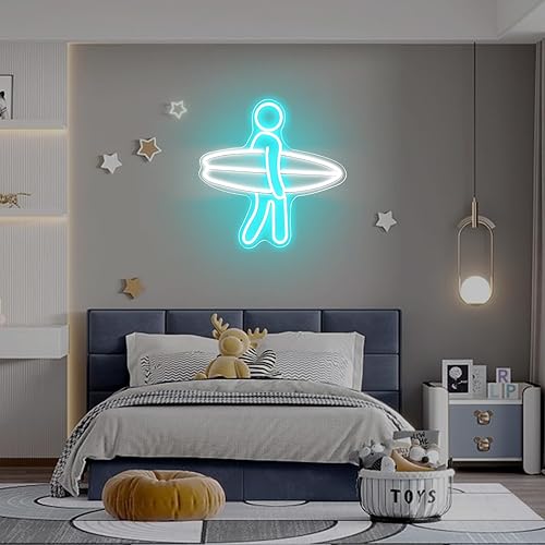 Miniatura 5 de Letrero de neón para decoración del hogar, tabla de surf para decoración de pared, letrero LED de surf, decoración de sala de gimnasio, dormitorio,