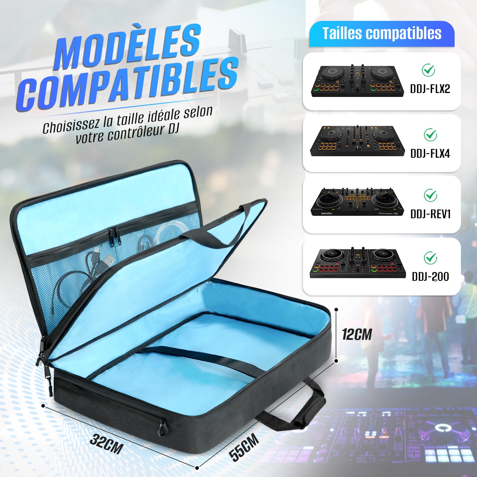SUNDOY Sac DJ Antichoc pour Contrôleur DJ Compatible DDJ-FLX4 DDJ-400 DDJ-REV1