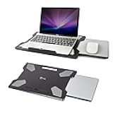 EHO Laptop Lap Desk with Retractable Mouse Pad, Portable Ergonomic Lap Pad with Heat Shield and Foldable Stopper, Lightweight Travel Lapdesk Fits up to 16