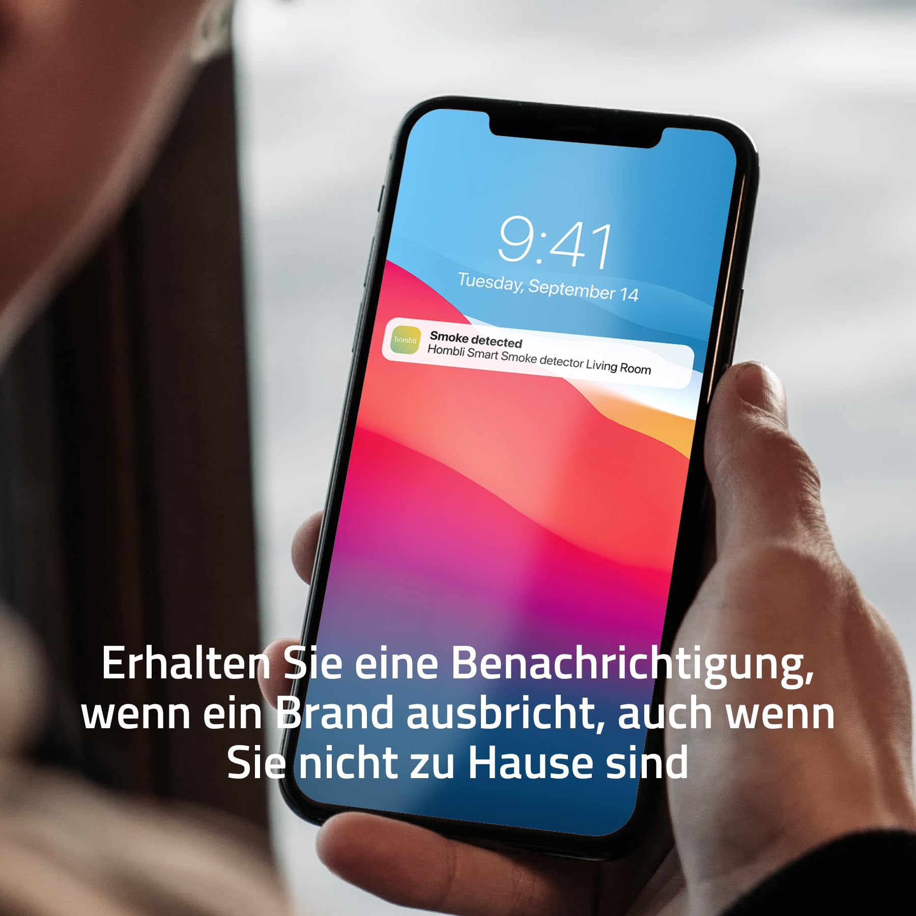 Hombli Rauchwarnmelder, 85 dB Alarm, 10 Jahren Batterielaufzeit, Weiß